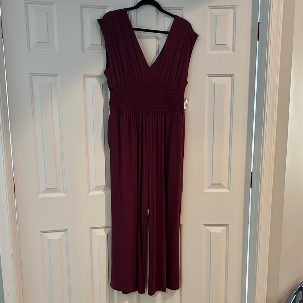 Elegant Plum/Wine Sleeveless Jumpsuit